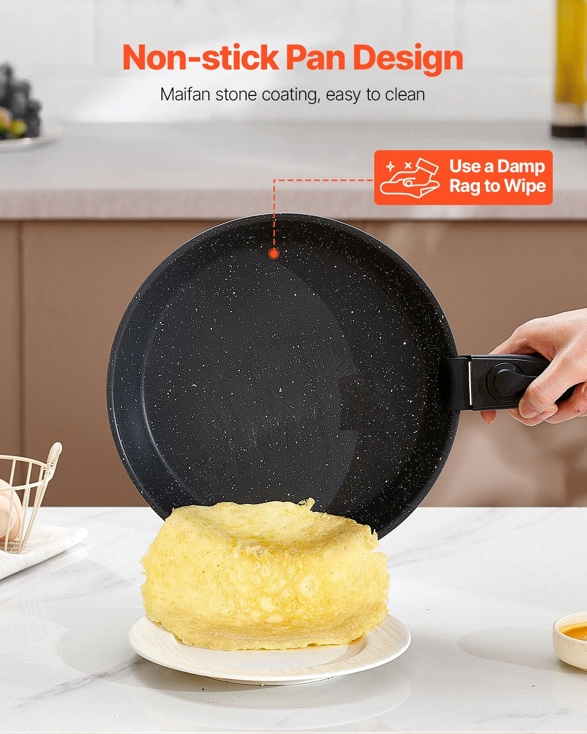 17 Piece Pots and Pans Set, Granite Nonstick Detachable Handle Cookware, Space Saving Induction Cookwares, Kitchen RV Cooking Sets with Frying, Sauce, Saute, Tempered Glass Lid, Oven Safe, Black