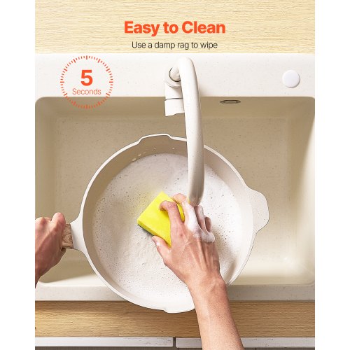 17-teiliges Topf- und Pfannenset Granit Antihaft-Kochgeschirr Weiß | EU