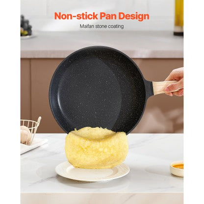 17-delade grytor och kastruller Granit Nonstick Köksredskap Svart |  EU