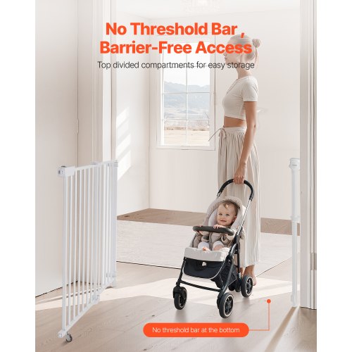 Babygitter 69-102 cm verstellbare Breite 68 cm hoch Hundegitter weiß | EU