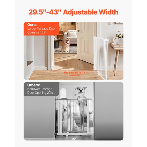 Babygitter 69-102 cm verstellbare Breite 68 cm hoch Hundegitter weiß | EU