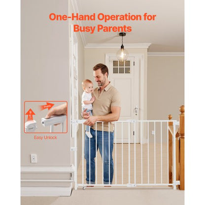 Babygitter 69-102 cm verstellbare Breite 68 cm hoch Hundegitter weiß | EU