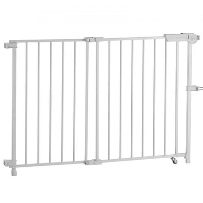 Babygitter 69-102 cm verstellbare Breite 68 cm hoch Hundegitter weiß | EU