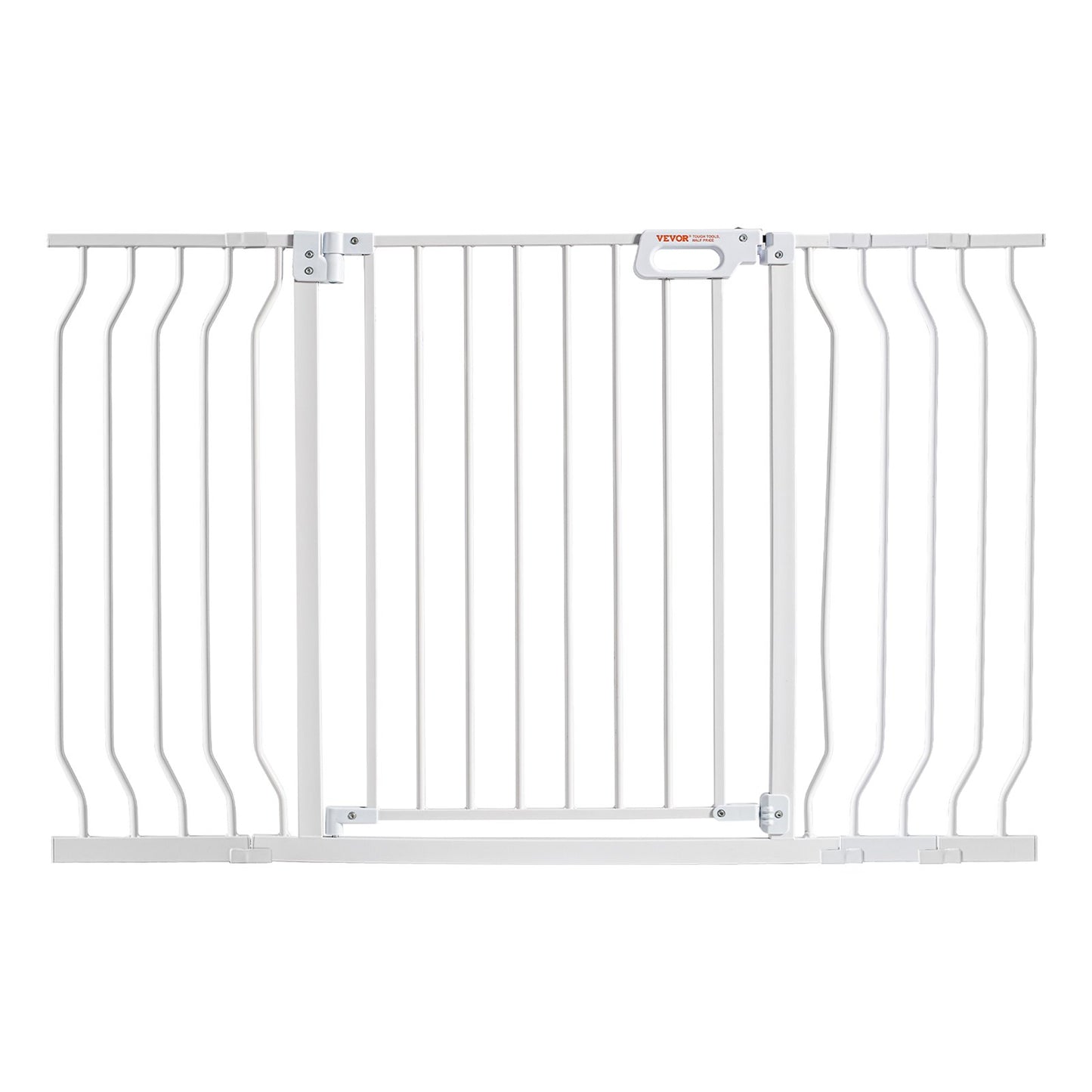 Baby Gate, 29.5"-53" Extra Wide, 30" High, Dog Gate for Stairs Doorways and Houses, Easy Step Walk Thru Auto Close Baby Gate Pet Security Gate with Pressure Mounting Kit and Wall Mounting Kit, White