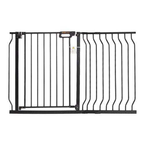 Baby Gate, 29.5"-48.4" Extra Wide, 30" High, Dog Gate for Stairs Doorways and House, Easy Step Walk Thru Auto Close Child Gate Pet Security Gate with Pressure Mount Kit and Wall Mount Kit, Black