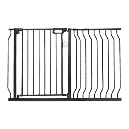 Baby Gate, 29.5"-48.4" Extra Wide, 30" High, Dog Gate for Stairs Doorways and Houses, Easy Step Walk Thru Auto Close Baby Gate Pet Security Gate with Pressure Mounting Kit and Wall Mounting Kit, Black