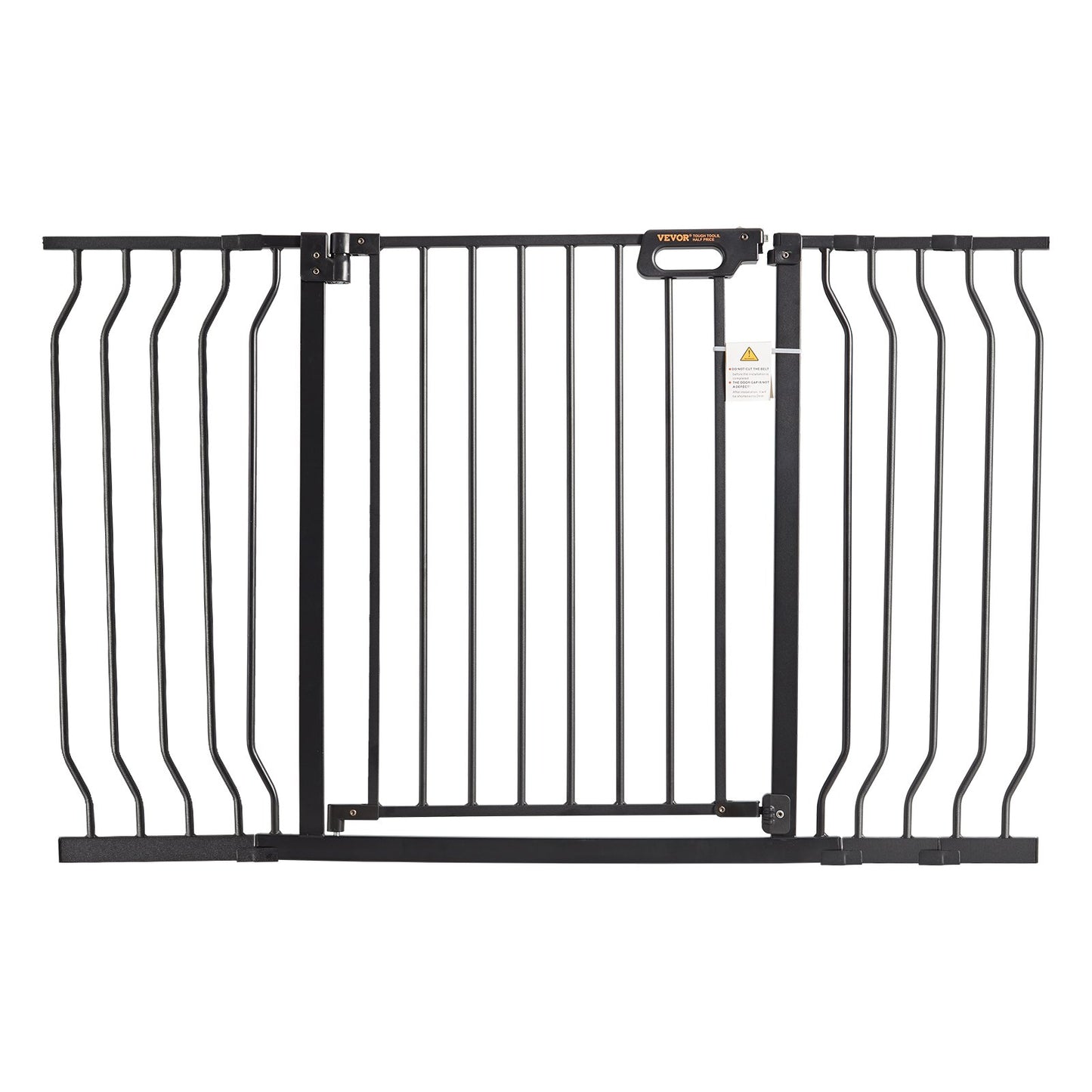 Baby Gate, 29,5"-53" extra bred, 30" hög, hundgrind för trappor dörröppningar och hus, Easy Step Walk Thru Auto Close Barnport Pet Security Gate med tryckmonteringssats och väggmonteringssats, svart