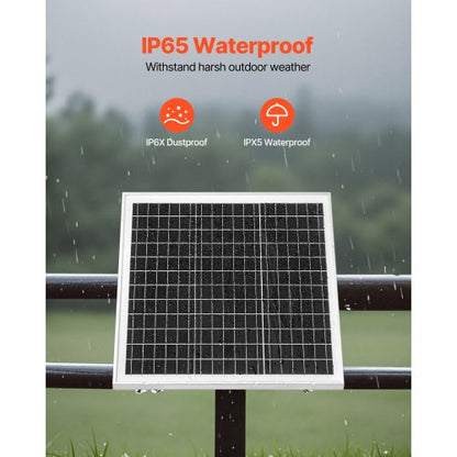 20W 12V solpanelsbatteriladdare, solcellsbatteriunderhållsladdare med inbyggd styrenhet och stolpfäste, IP65 vattentät för grind, staket, gård, gräsmatta (passar 40mm-68mm stolpar) |  EU