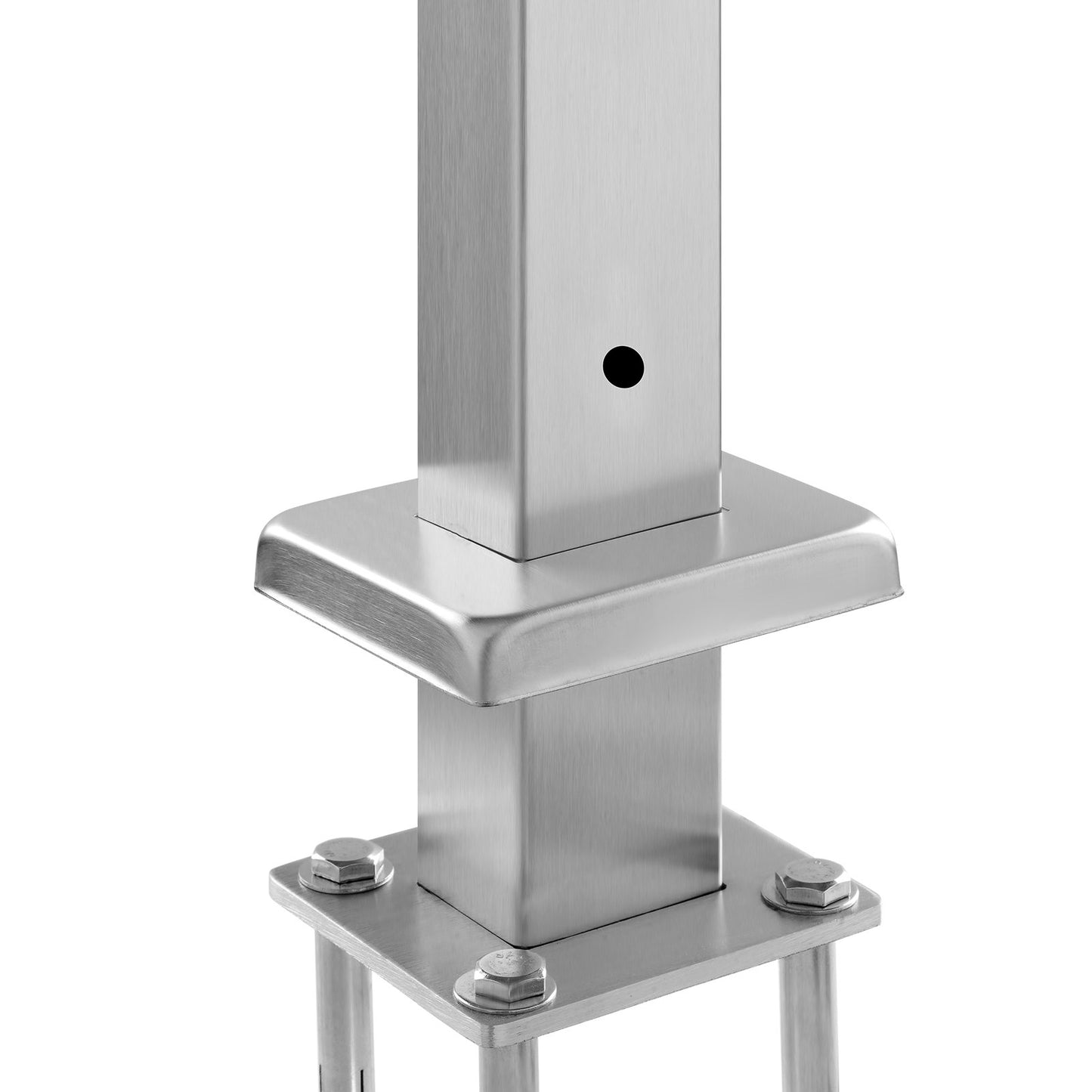 Cable Railing Post 36x1x2in Horizontal Hole Deck Railing Post Silver 1Pack