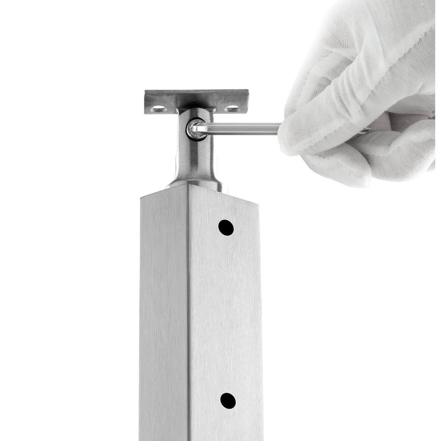 Cable Railing Post 36x1x2in Horizontal Hole Deck Railing Post Silver 1Pack