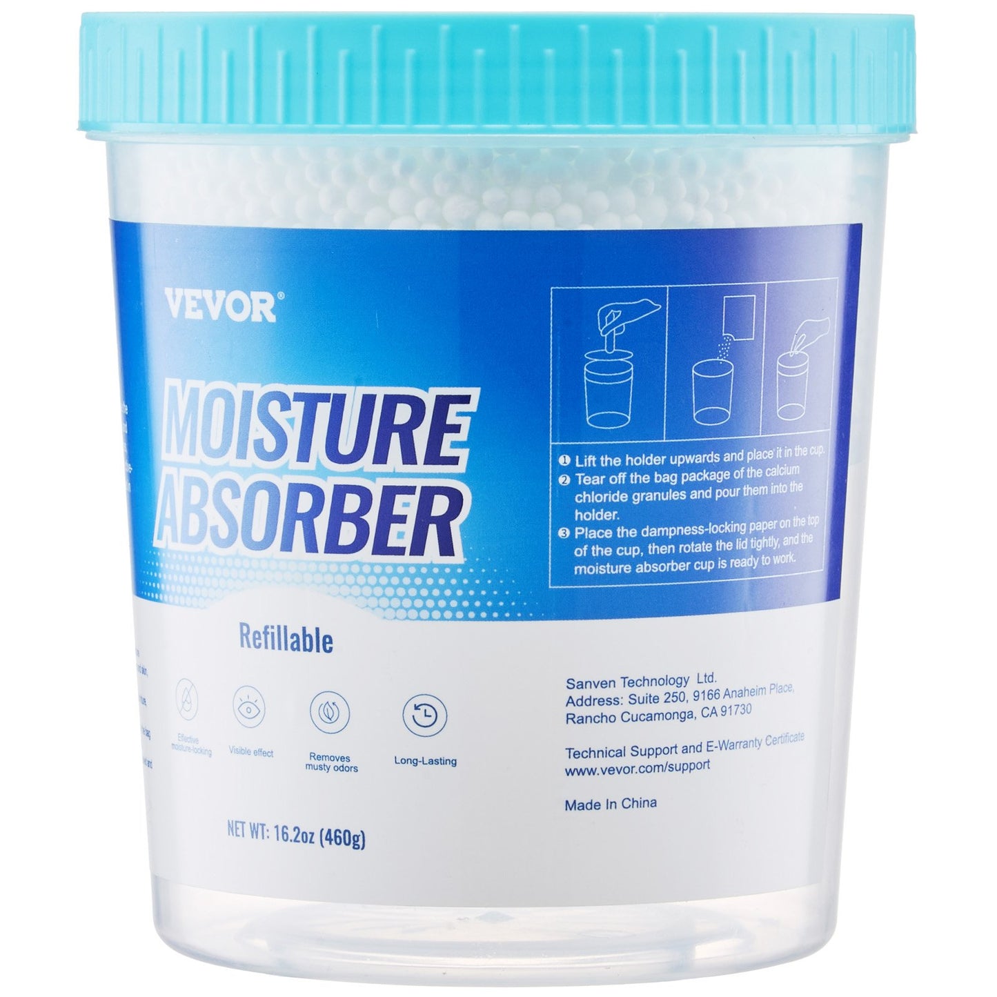 Moisture Absorber Bucket, 2 Packs 16.2 oz Hi-Capacity Moisture Absorber Bucket with 800ml Storage Area & Reusable Outer Bucket for Long-Term Use, Fragrance Free Moisture Absorber for Fresher Air