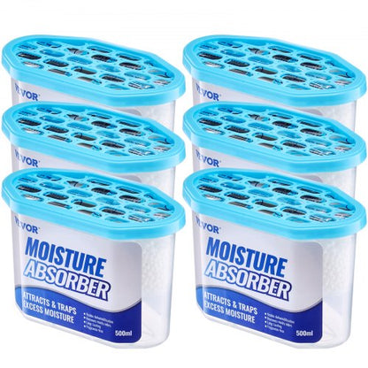 Moisture Absorber Boxes, 10.8 oz Humidity Absorber Boxes(6 Packs), Fragrance Free Dehumidifier Attracts Extra Moisture from Your Bathroom, Closet, and Kitchen