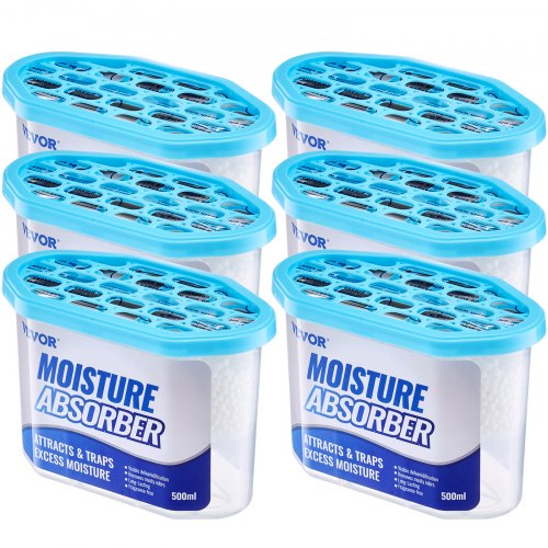 Moisture Absorber Boxes, 10.8 oz Humidity Absorber Boxes(6 Packs), Fragrance Free Dehumidifier Attracts Extra Moisture from Your Bathroom, Closet, and Kitchen