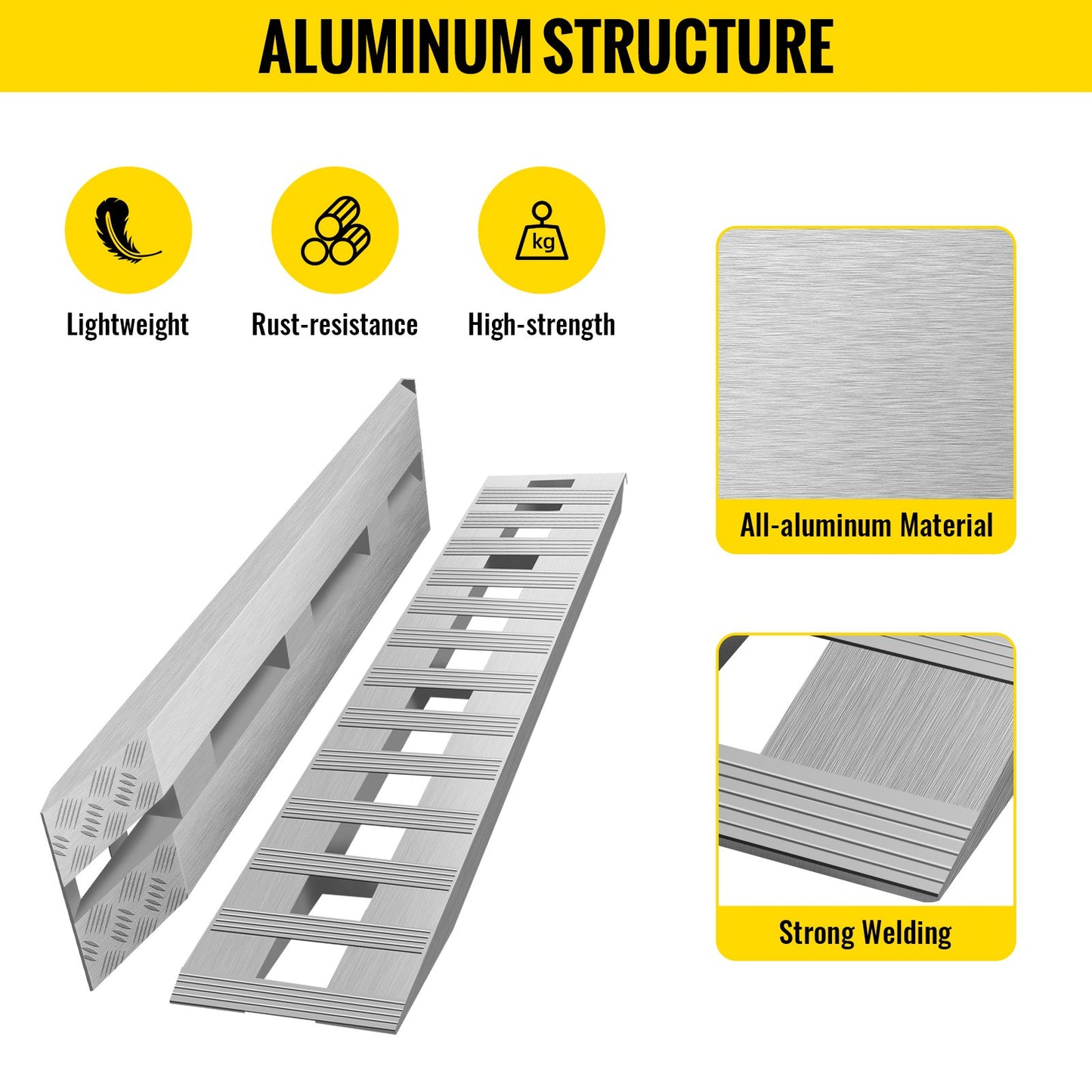 84"x14" Aluminum Loading Ramps 6000lbs Car Trailer Truck Hook End 1 Pair