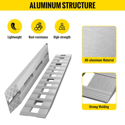 84"x14" Aluminum Loading Ramps 6000lbs Car Trailer Truck Hook End 1 Pair