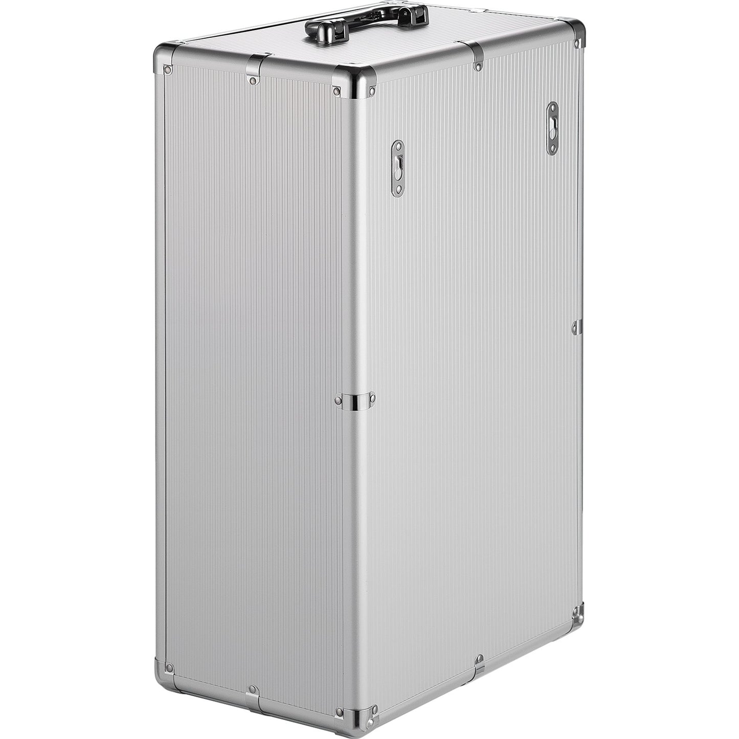 36 Slots Cell Phone Cabinet Silver Aluminum Alloy Pocket Chart Storage Locker Box with Portable Handle, Key Lock & Handwritten Tags, Wall Mounted for Classroom, Office, Gym