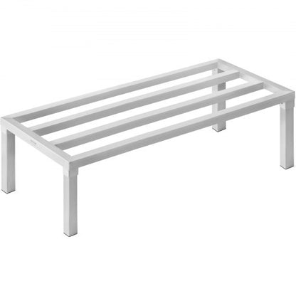 Aluminum Dunnage Rack, 48” x 20” Commercial Food Floor Rack, 12” Off the Floor, 1800 lbs Capacity All-Welded Aluminum Storage Rack, for Storage in Restaurants, Kitchens, Garages and Vehicles