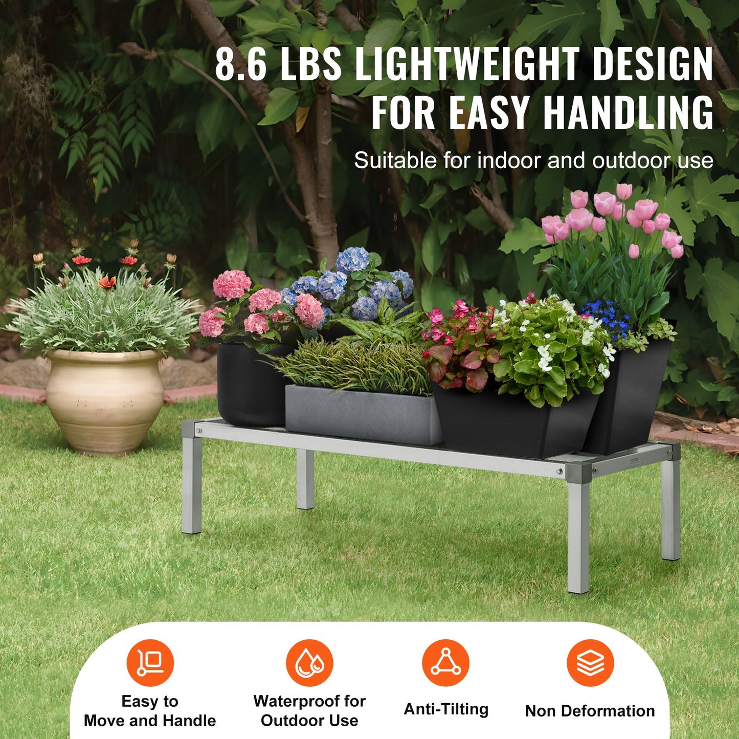 Stödställ i aluminium Stationär Stötställ 48" x 20" x 12" Förvaringsställ