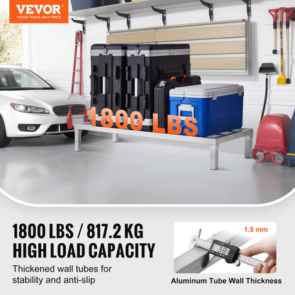 Aluminum Dunnage Rack, 48” x 20” Commercial Food Floor Rack, 8” Off the Floor, 1800 lbs Capacity All-Welded Aluminum Storage Rack, for Storage in Restaurants, Kitchens, Garages and Vehicles