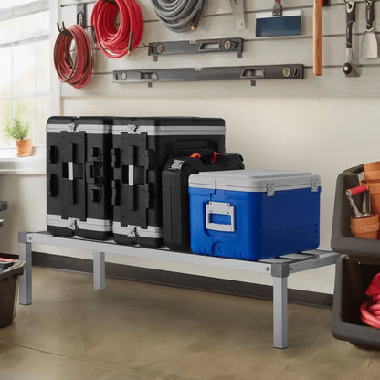 Aluminum Dunnage Rack, 48” x 20” Commercial Food Floor Rack, 12” Off the Floor, 1000 lbs Capacity All-Welded Aluminum Storage Rack, for Storage in Restaurants, Kitchens, Garages and Vehicles