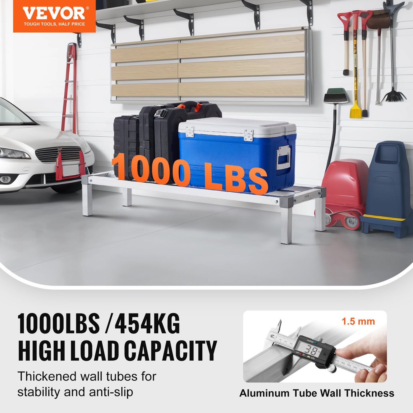 Stödställ i aluminium Stationär Stötställ 48" x 14" x 8" Förvaringsställ