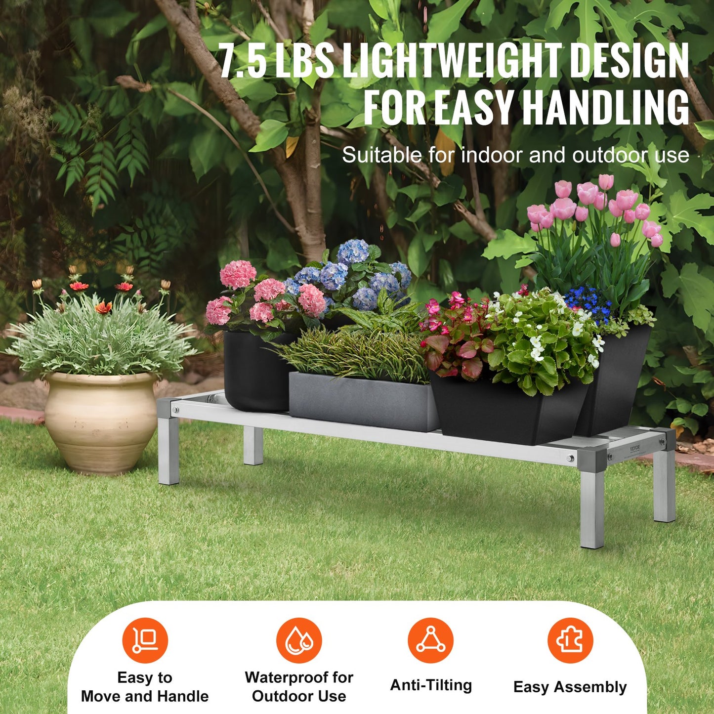 Stödställ i aluminium Stationär Stötställ 48" x 14" x 8" Förvaringsställ