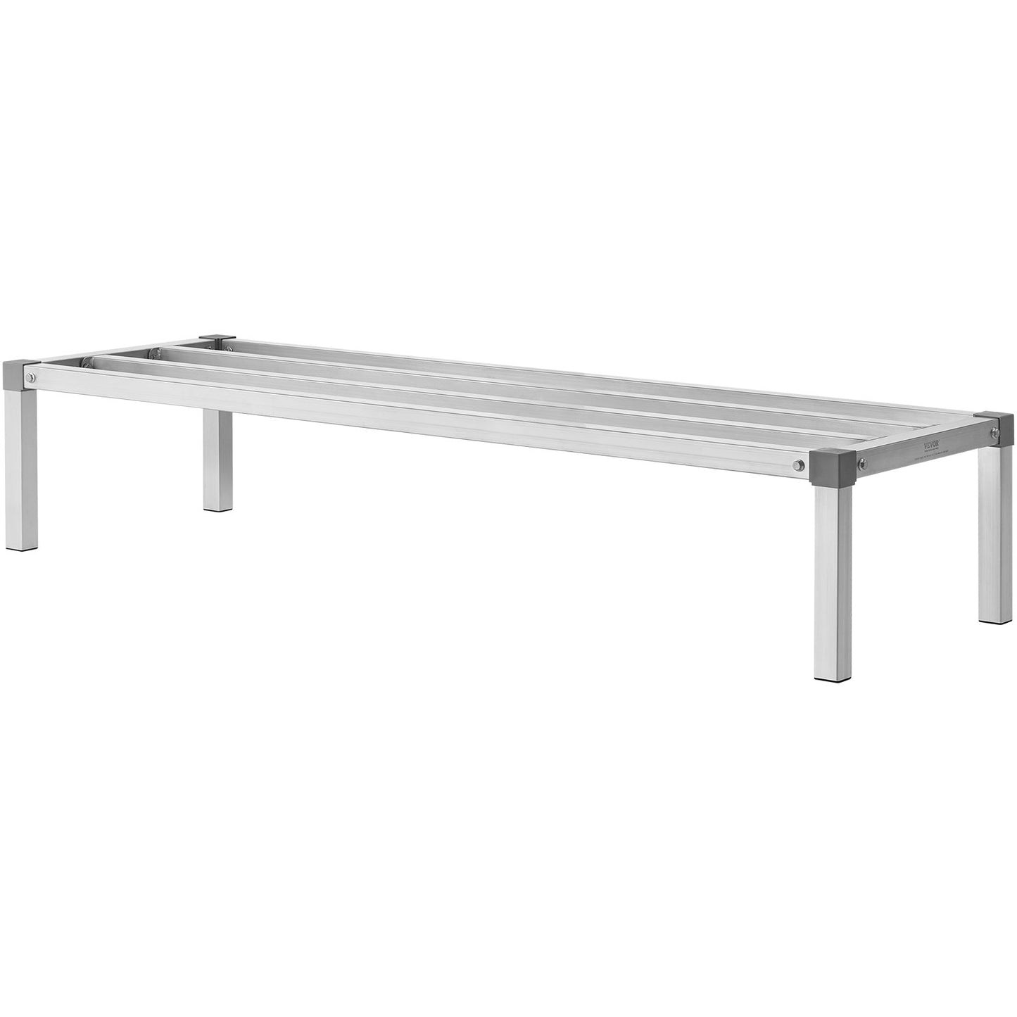 Aluminum Dunnage Rack, 60” x 20” Commercial Food Floor Rack, 12” Off the Floor, 1000 lbs Capacity All-Welded Aluminum Storage Rack, for Storage in Restaurants, Kitchens, Garages and Vehicles