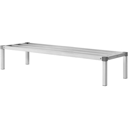 Aluminum Dunnage Rack, 60” x 20” Commercial Food Floor Rack, 12” Off the Floor, 1000 lbs Capacity All-Welded Aluminum Storage Rack, for Storage in Restaurants, Kitchens, Garages and Vehicles