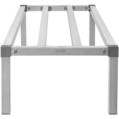 Aluminum Dunnage Rack, 60” x 20” Commercial Food Floor Rack, 12” Off the Floor, 1000 lbs Capacity All-Welded Aluminum Storage Rack, for Storage in Restaurants, Kitchens, Garages and Vehicles