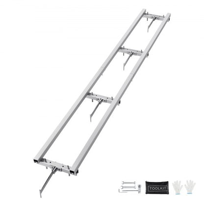 Rail Mill Guide System, 9 ft Milling Guide, 4 Crossbar Kits Chainsaw Mill Rail Guide, Aluminum Adjustable Saw Mill Rail System Work with Chainsaw Mills for Builders and Woodworkers