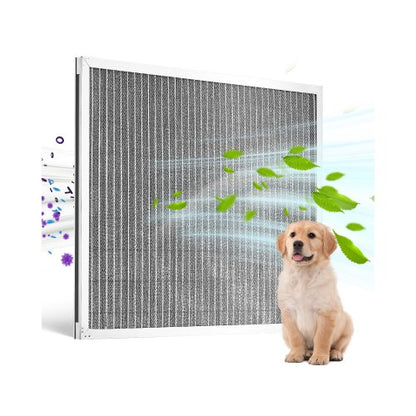 Electrostatic Air Filter, 20x25x1 inch Washable & Reusable Aluminum AC/HVAC Furnace Filter, MERV 8 Long Lifetime, Home or Office (Actual Size: 19.75 x 24.65 x 0.82 in)