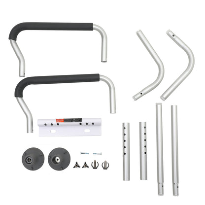 Haltegriff für die Toilette, Gestell für Toilettensitz, verstellbare Breite und Höhe, passend für die meisten Toiletten, trägt 300 kg, Toilettenhaltegriff mit gepolsterten Armlehnen für Behinderte, Senioren