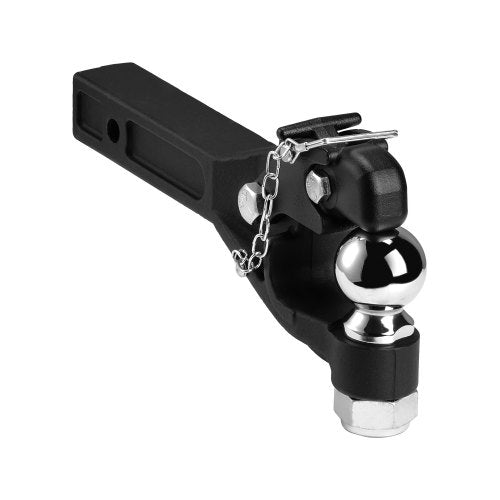 Pintle Hook, 20000 lbs, Pintle Hook Hitch for 2-inch Hitch Hook Military Receiver, Combination 2-5/16-inch Hitch Ball, Fits 2.5 to 3-inch Lunette Ring, 15.6-inch Length, Black Powder Coat