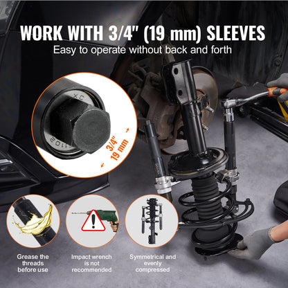 Coil Spring Compressor Tool, 2pcs Heavy Duty Macpherson Spring Compressor Set, 2646 lbs Spring Compressor with Safety Bracket and Carrying Case, for Car Truck ATV UTV