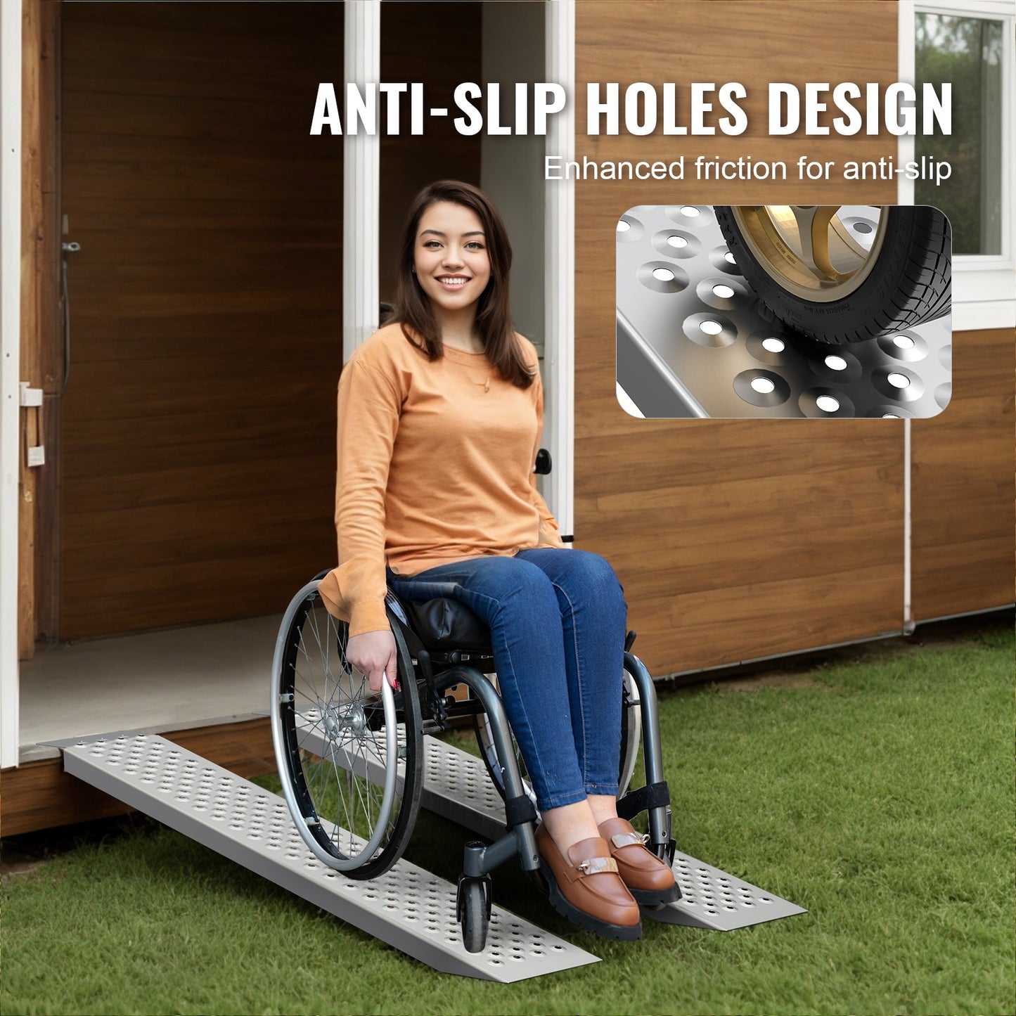 47.2" x 8.5" Aluminum Ramps 880 LBS Capacity Cargo Ramps 2PCS