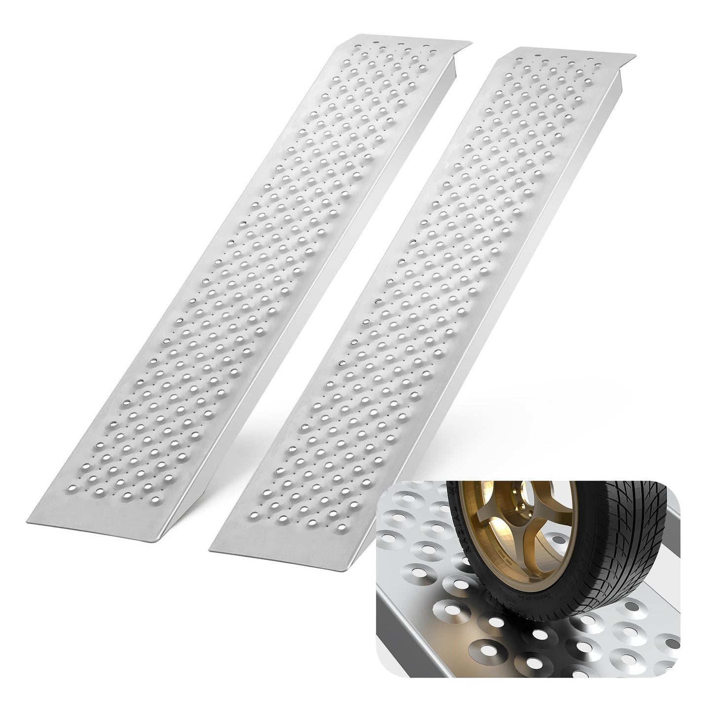 47.2" x 8.5" Aluminum Ramps 880 LBS Capacity Cargo Ramps 2PCS