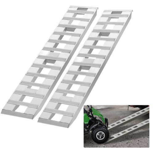 Loading Ramps, 2 Pcs 72 x 15 in, Durable Aluminum and Heavy-Duty Trailer Ramp Set with Anti-Slip Plates, 6000 Lbs Combined Capacity, for Carts, Farm Tractors, ATVs, Lawn Mowers, Motorcycles