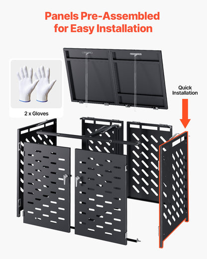 Soptunna förvaring soptunna förvaringsskjul 2 x 52,79 gal med kedjelock