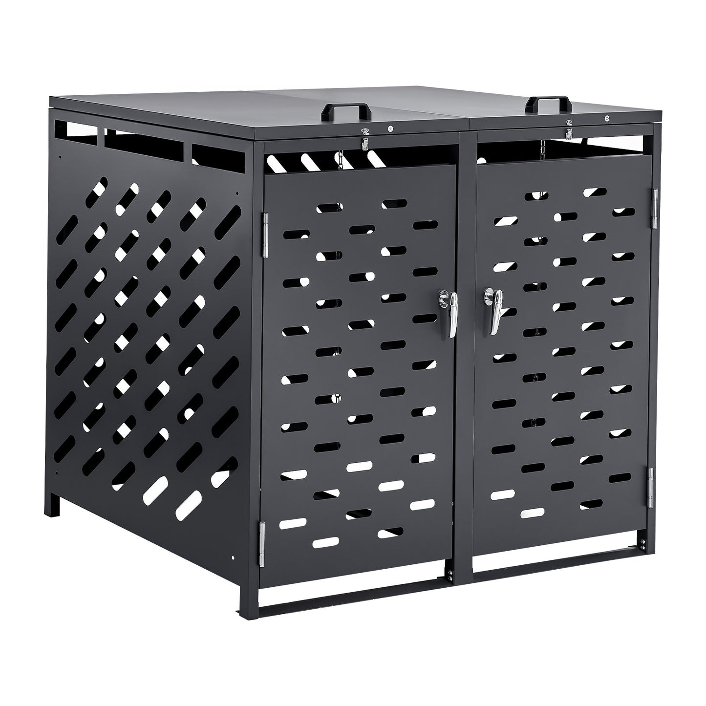 Soptunna förvaring soptunna förvaringsskjul 2 x 52,79 gal med kedjelock