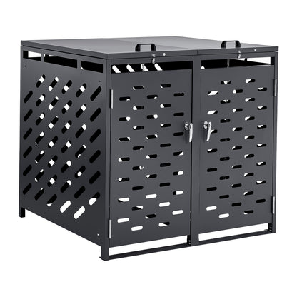 Soptunna förvaring soptunna förvaringsskjul 2 x 52,79 gal med kedjelock