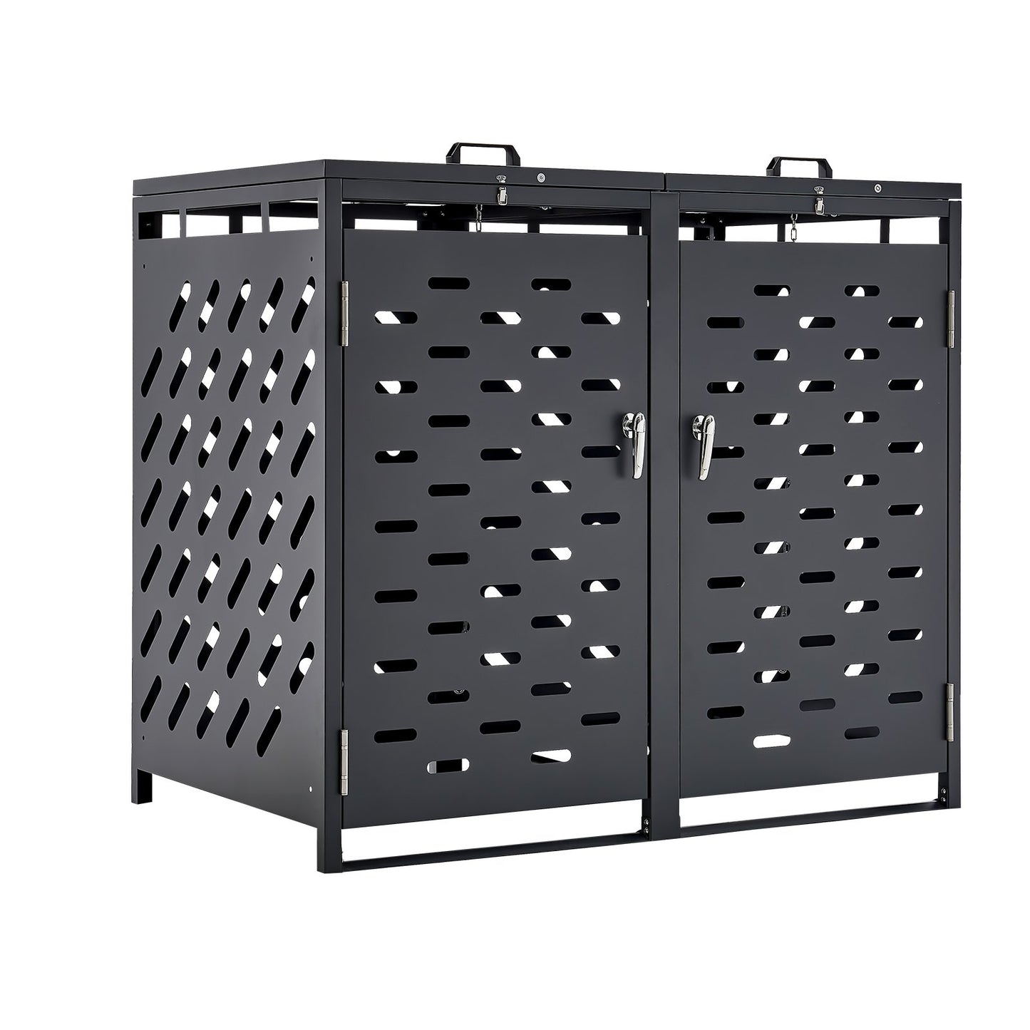 Soptunna förvaring soptunna förvaringsskjul 2 x 52,79 gal med kedjelock