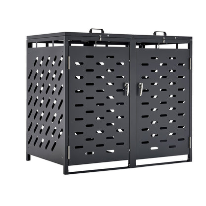 Soptunna förvaring soptunna förvaringsskjul 2 x 52,79 gal med kedjelock