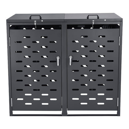 Soptunna förvaring soptunna förvaringsskjul 2 x 52,79 gal med kedjelock