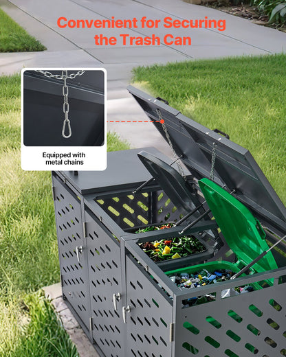 Soptunna förvaring soptunna förvaringsbod 3 x 52,79 gal med kedjelock