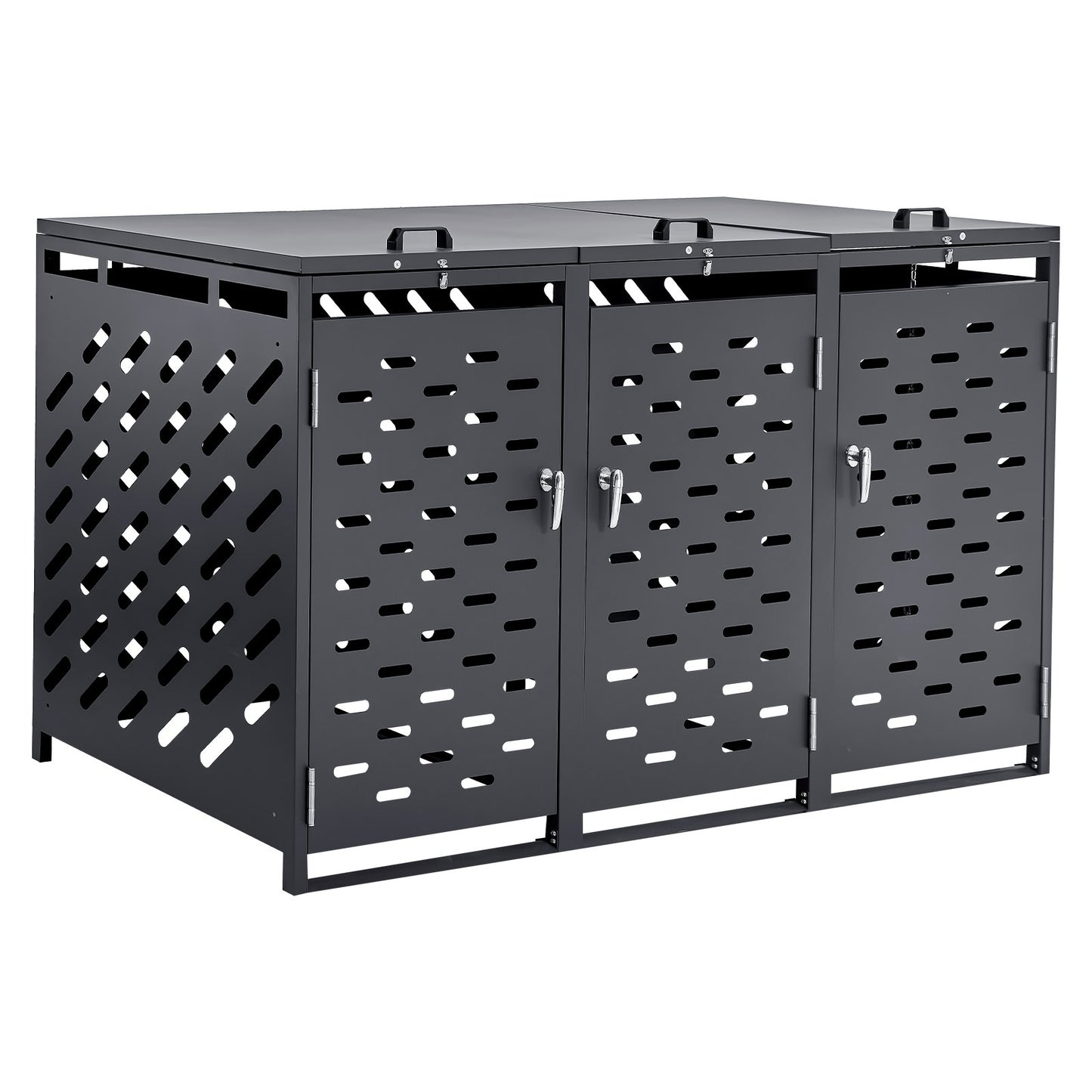 Soptunna förvaring soptunna förvaringsbod 3 x 52,79 gal med kedjelock