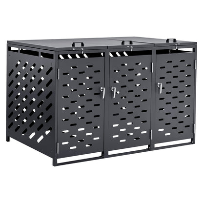 Soptunna förvaring soptunna förvaringsbod 3 x 52,79 gal med kedjelock