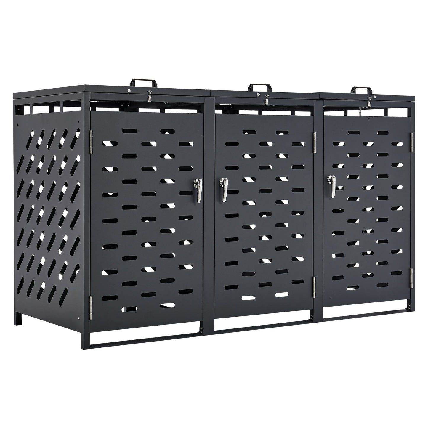 Soptunna förvaring soptunna förvaringsbod 3 x 52,79 gal med kedjelock