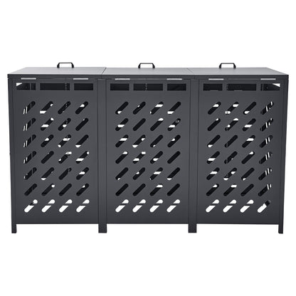 Soptunna förvaring soptunna förvaringsbod 3 x 52,79 gal med kedjelock