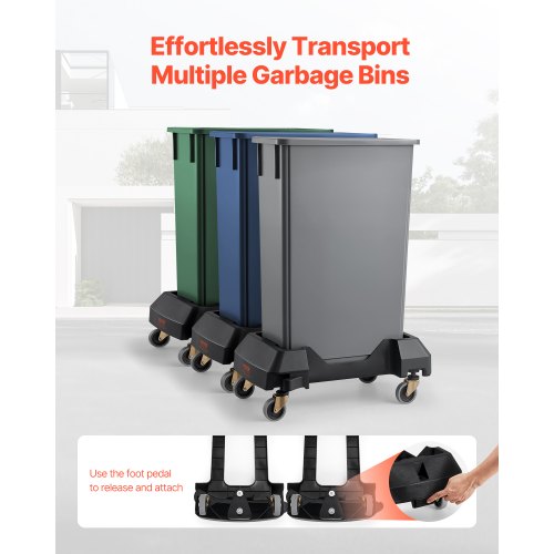 Slim papperskorg Dolly med hjulpassning 16/23 Gal behållare 200lbs Heavy Duty |  EU