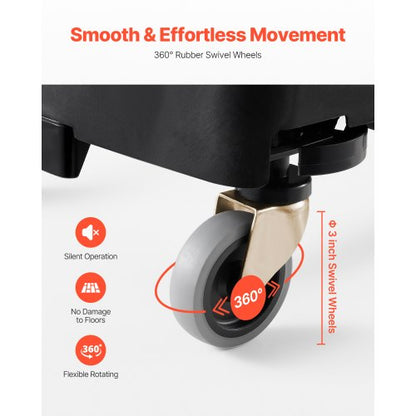 Slim papperskorg Dolly med hjulpassning 16/23 Gal behållare 200lbs Heavy Duty |  EU